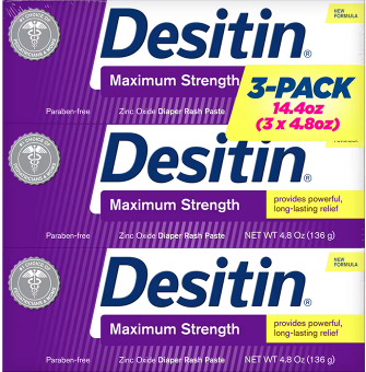 Desitin Baby Diaper Rash Maximum Strength Original Paste 3 pk. 4.8 oz.